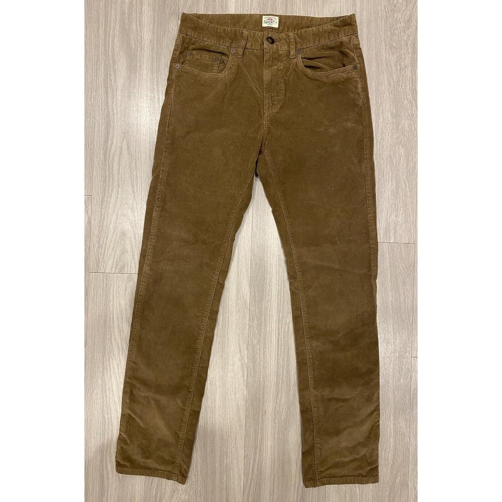 Faherty Corduroy Pants Men's Size 28 Straight Leg Stretch Tan Khaki Cords 30x30